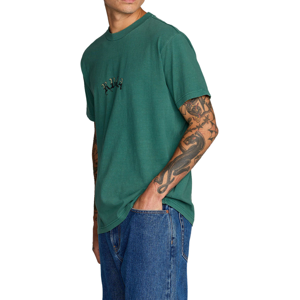 RVCA Olde RVCA T-Shirt - Grass Green image 5