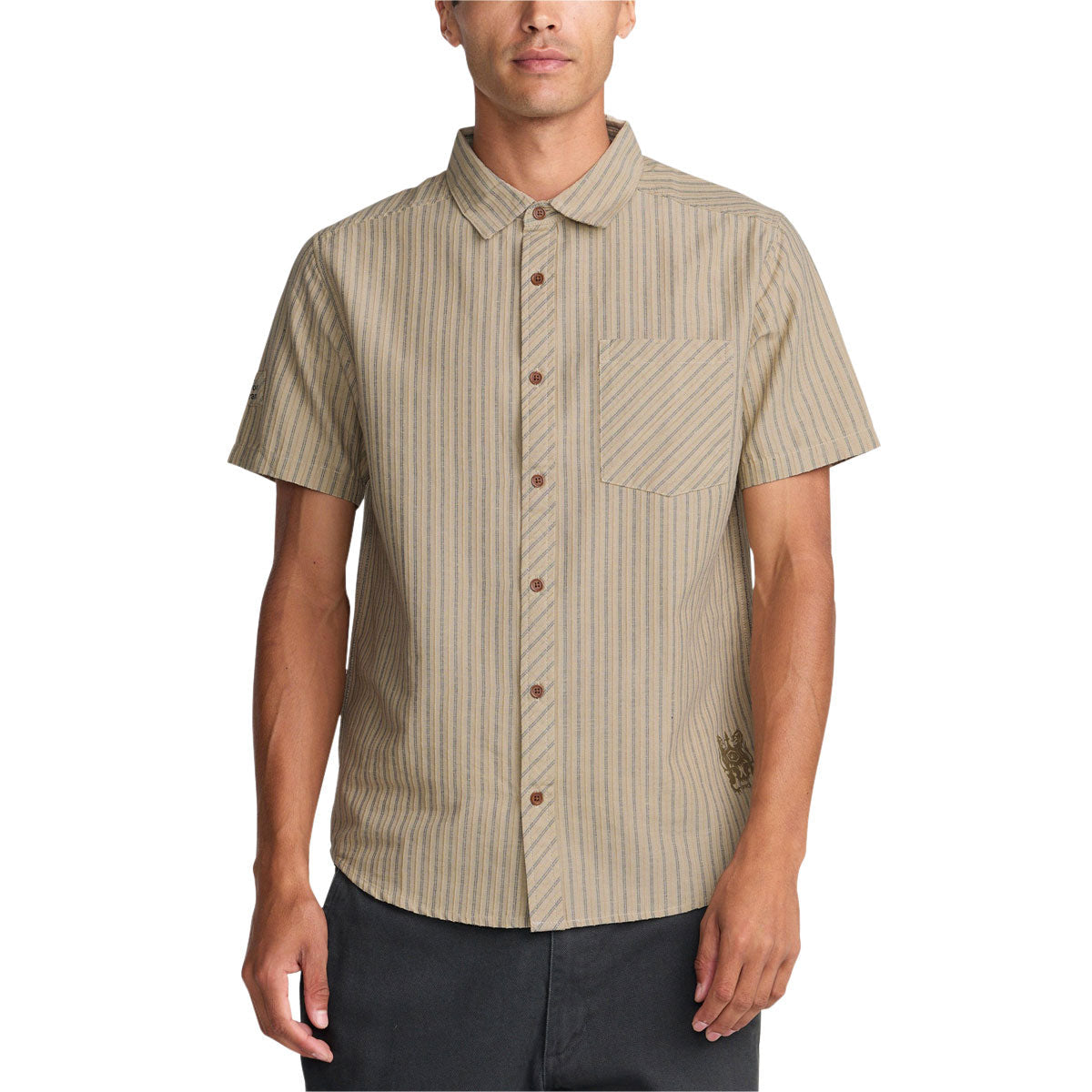 RVCA Archive Stripe Shirt - Light Khaki image 1