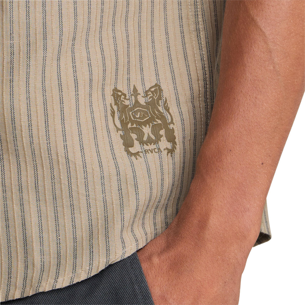 RVCA Archive Stripe Shirt - Light Khaki image 3
