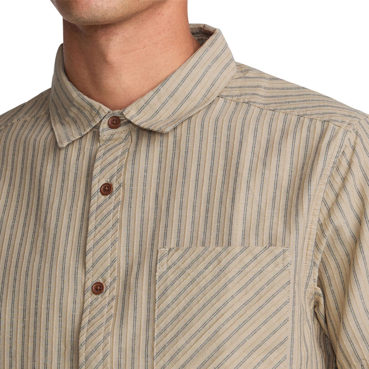 RVCA Archive Stripe Shirt - Light Khaki image 5