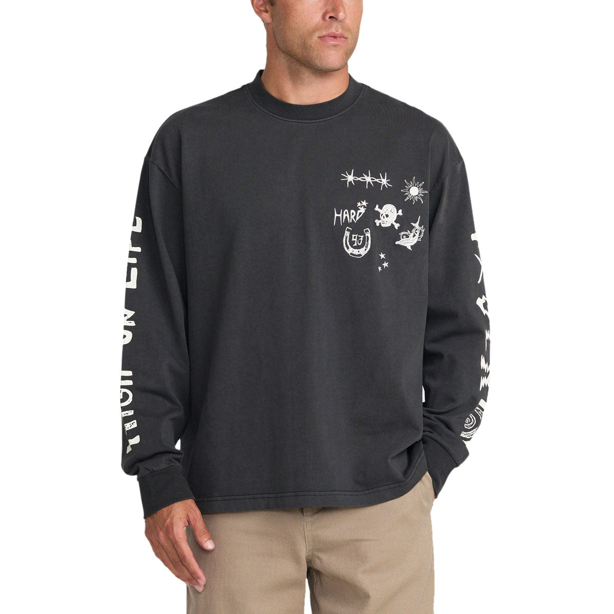 RVCA High On Life Long Sleeve Shirt - Pirate Black image 2