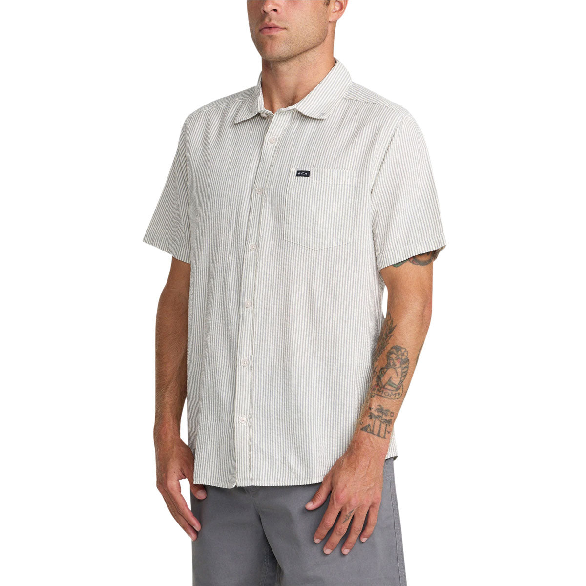 RVCA Thatll Do Seersucker Shirt - Monument image 4