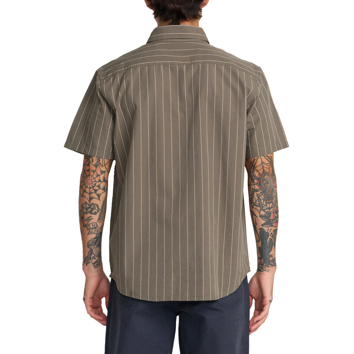 RVCA Dayshift Workwear Stripe Shirt - Mushroom image 2