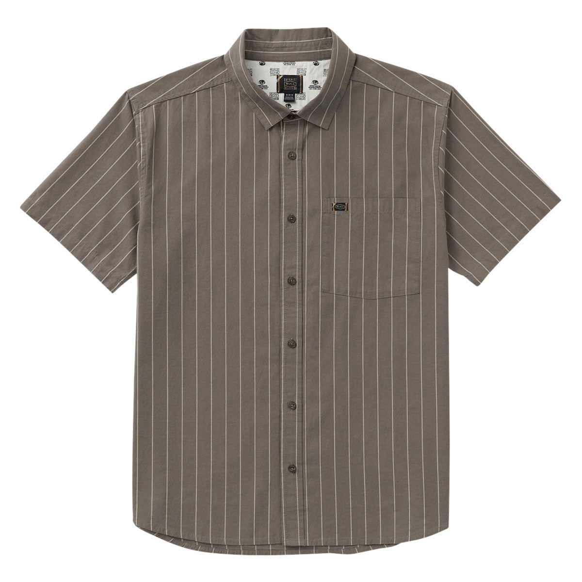 RVCA Dayshift Workwear Stripe Shirt - Mushroom image 5