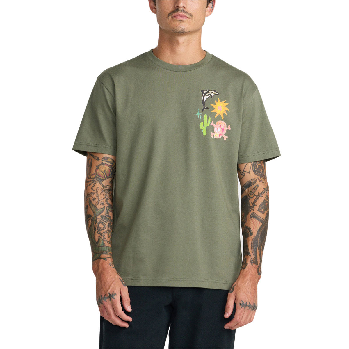 RVCA High On Life T-Shirt - Olive image 3