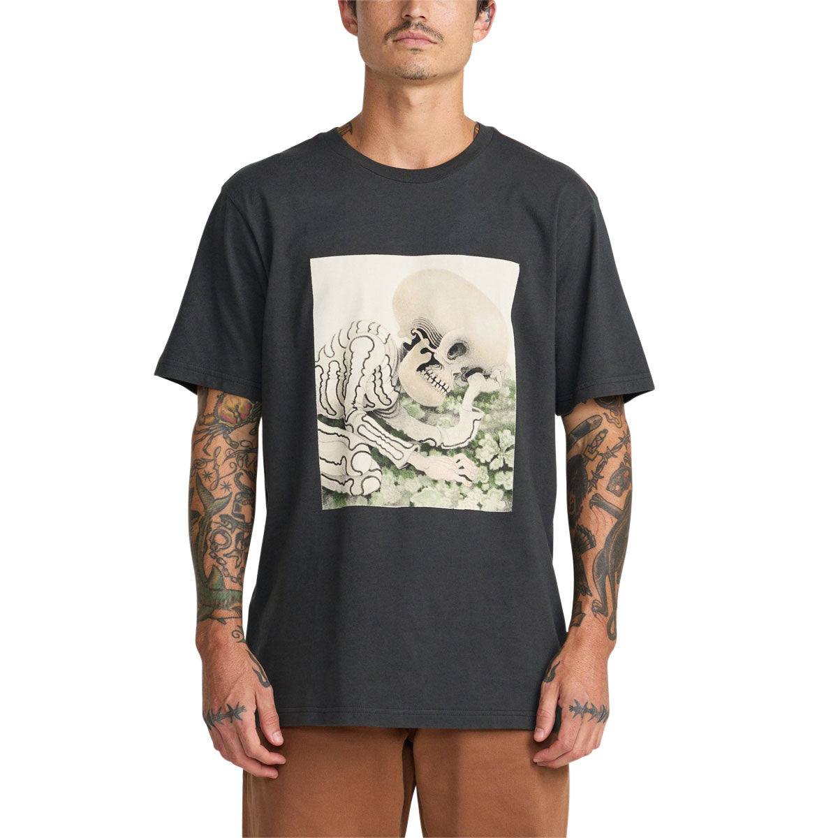 RVCA Sleepy Skeleton T-Shirt - Pirate Black image 3