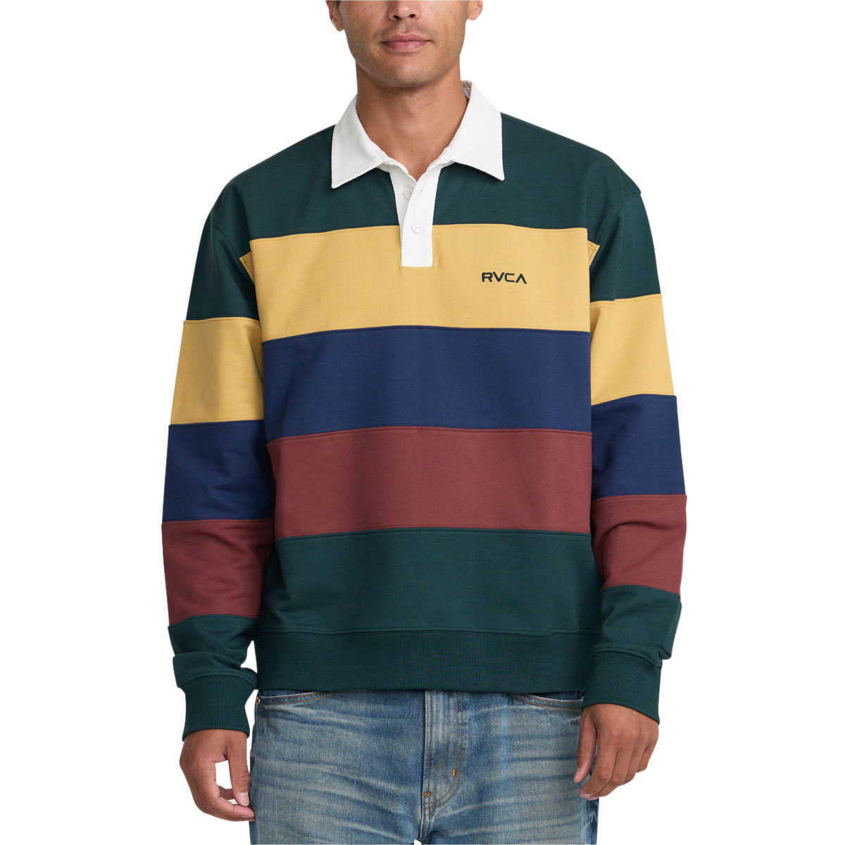 RVCA Insignia Fleece Rugby Sweatshirt - Dusty Green image 1