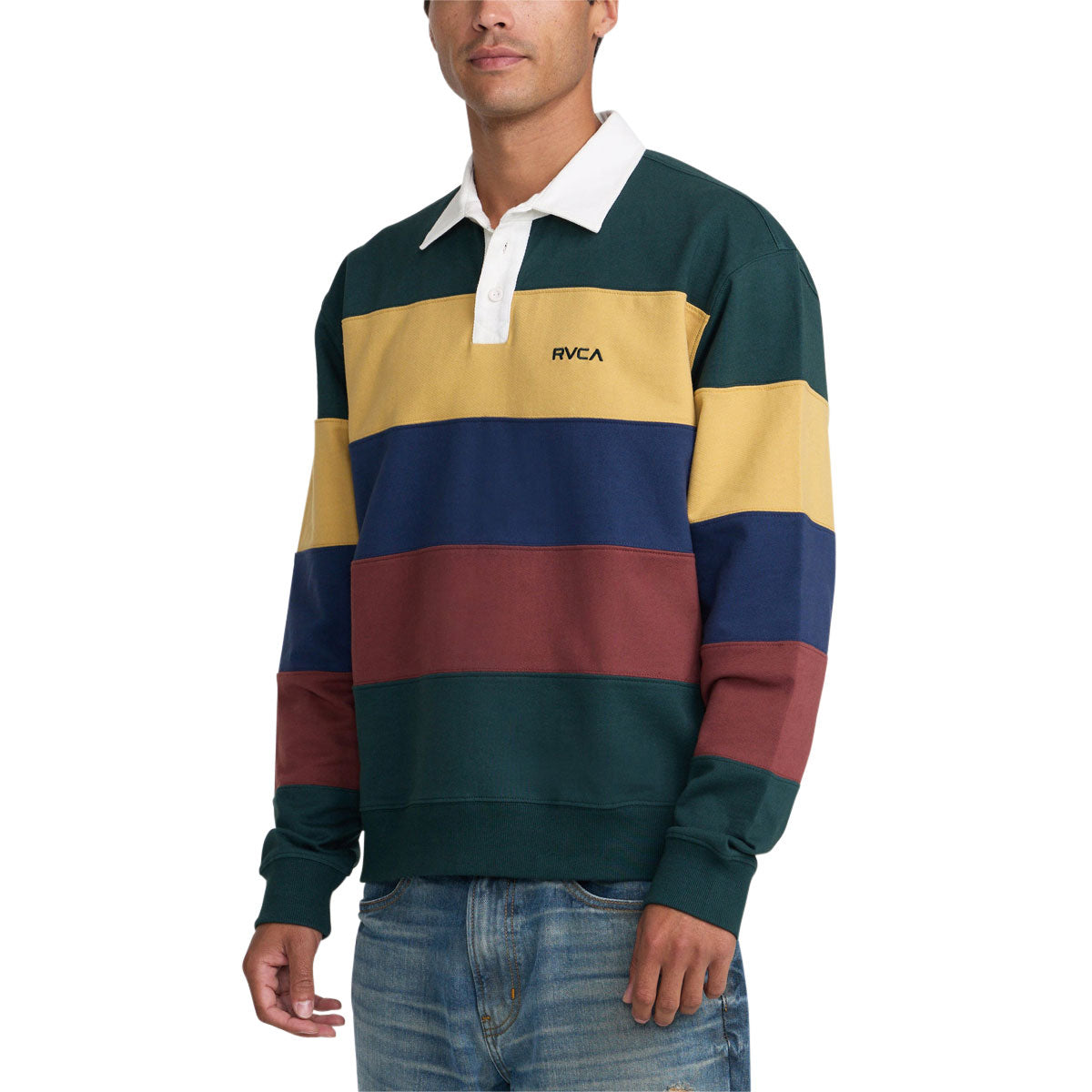 RVCA Insignia Fleece Rugby Sweatshirt - Dusty Green image 3