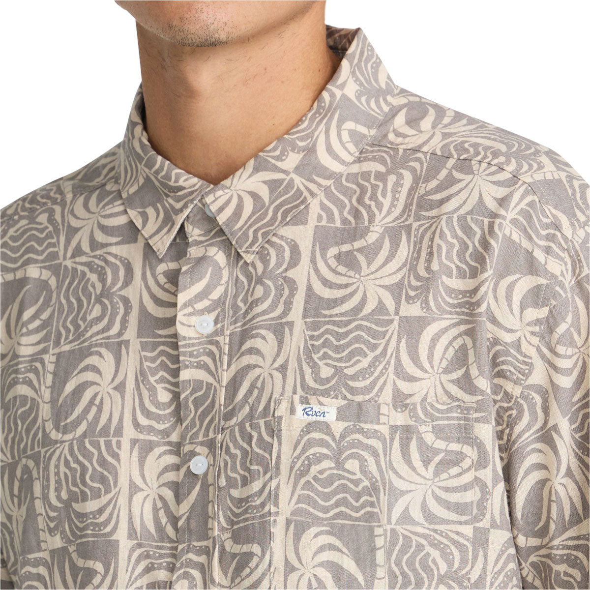 RVCA Exotica Palm Days Shirt - Light Burlap image 3