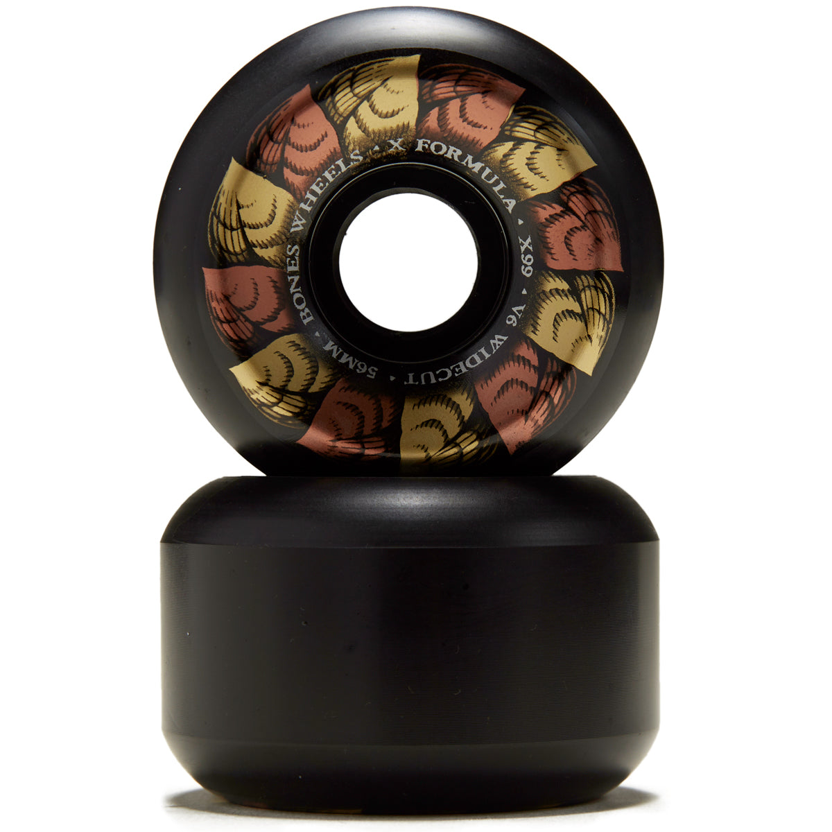 Bones X-Formula Leaving 99a V6 Wide-Cut Skateboard Wheels - Black - 56mm image 2