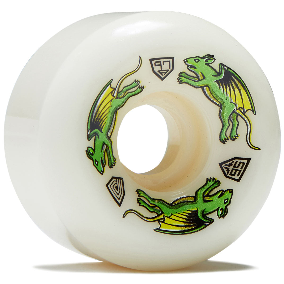 Powell-Peralta Dragon Formula 97a Nano Rat A2 Skateboard Wheels - Off White - 56mm image 1