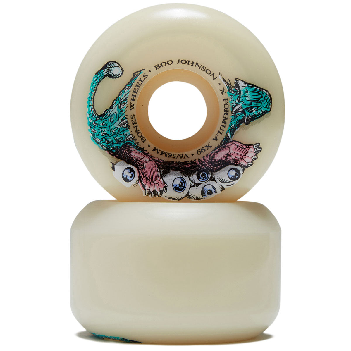 Bones Boo Johnson Dino-Sortas 99A V6 Widecut Skateboard Wheels - 56mm image 2