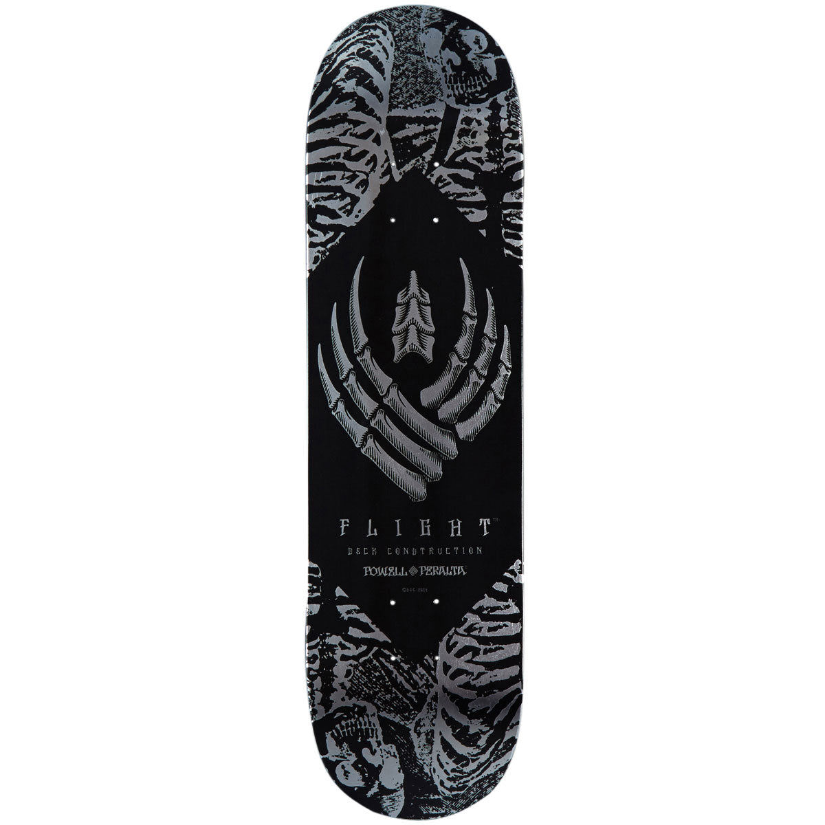 Powell-Peralta Flight Skeleton Skateboard Deck - Silver Foil - 8.25