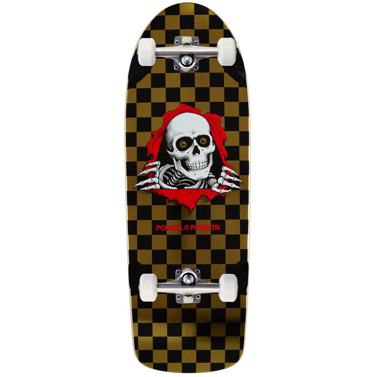 Powell-Peralta Ripper OG Checkered Skateboard Complete - Gold Foil - 10.00