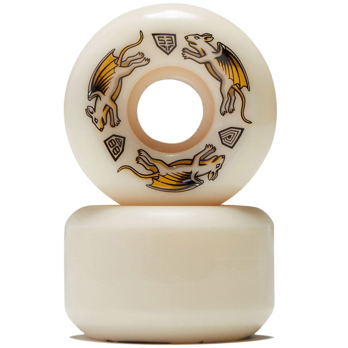 Powell-Peralta Dragon Formula 88a Nano Rat V6 Skateboard Wheels - Off White - 53mm image 2