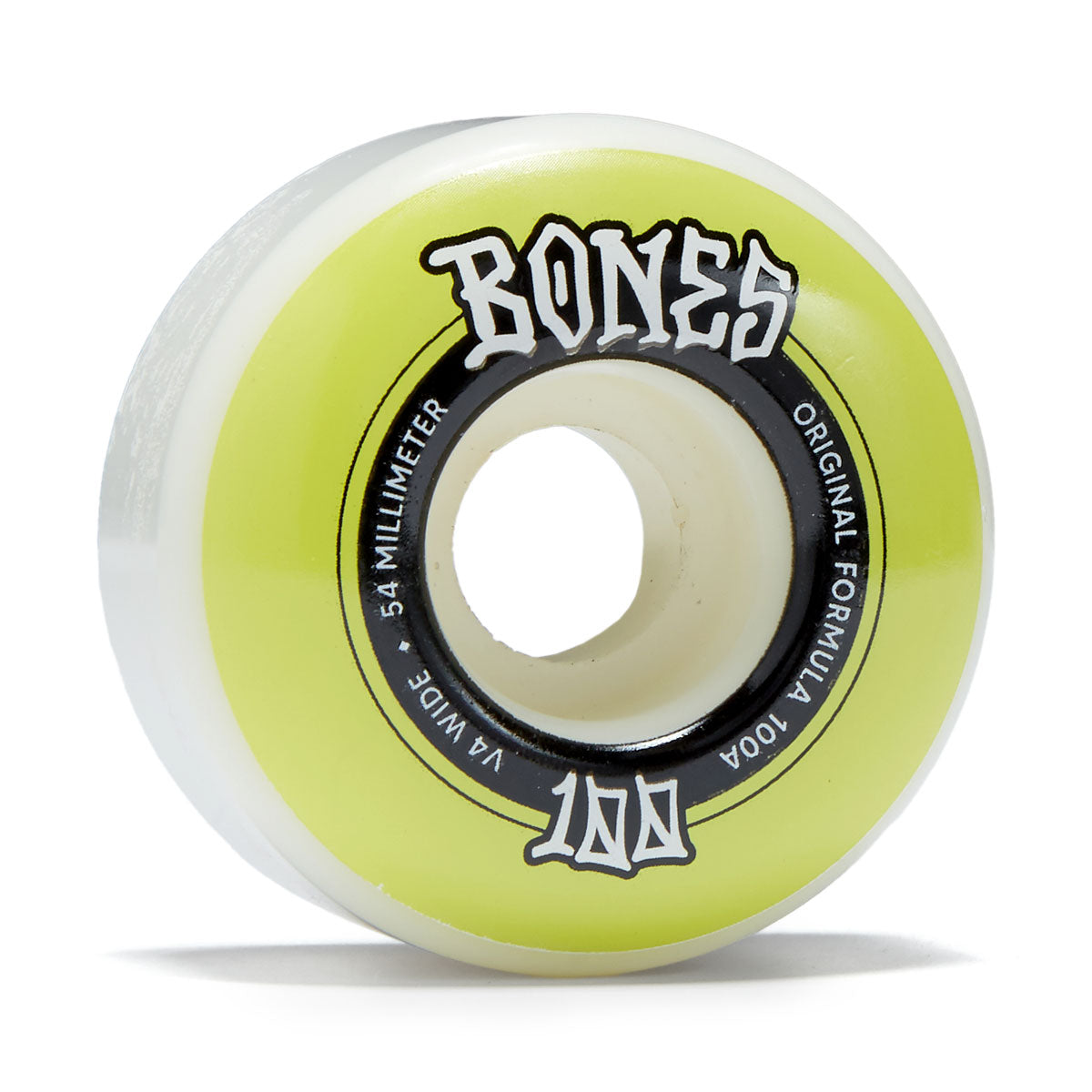 Bones 100s Wides 100a V4 Wide Skateboard Wheels - White - 54mm image 1