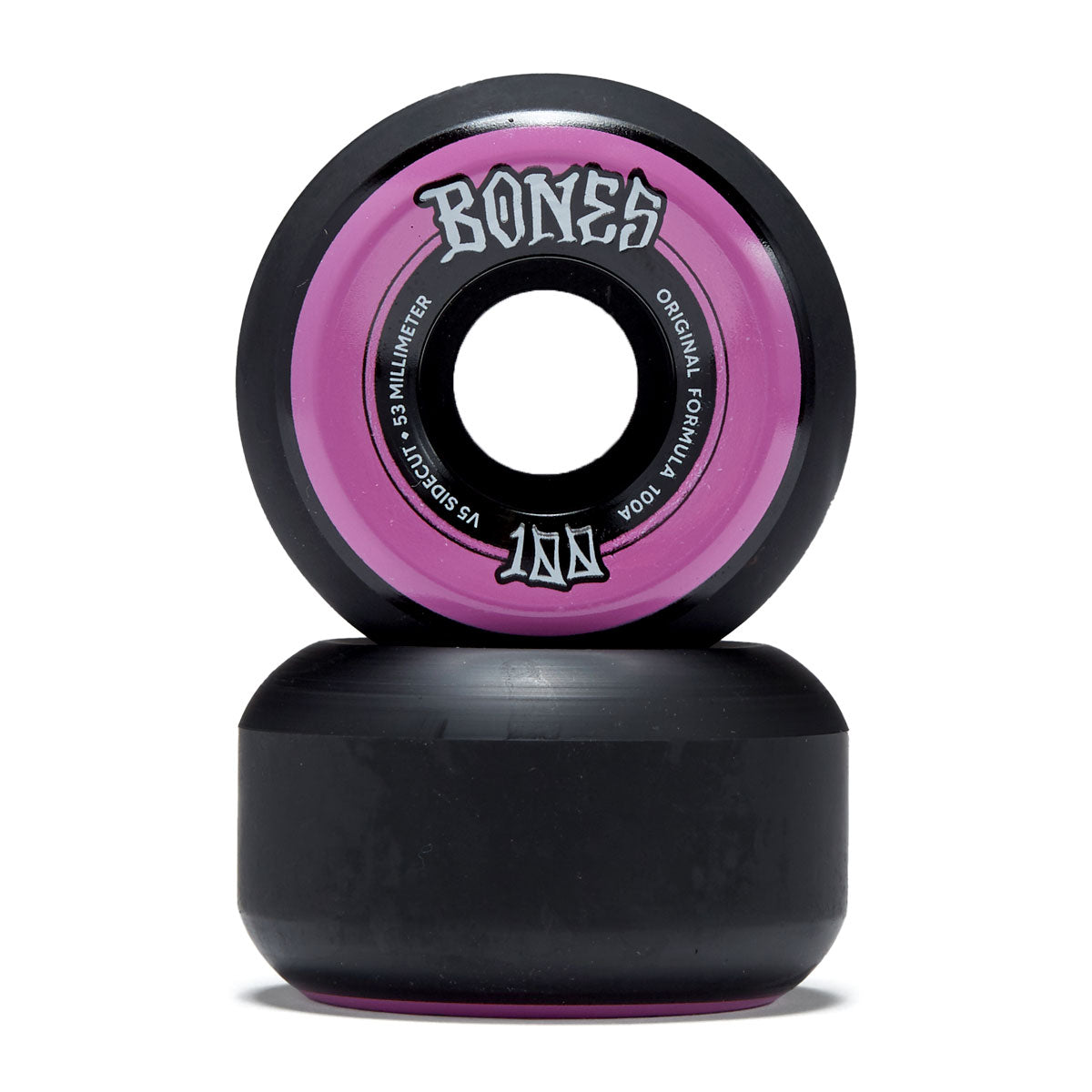 Bones 100s Sidecuts 100a V5 Sidecut Skateboard Wheels - Black - 53mm image 2