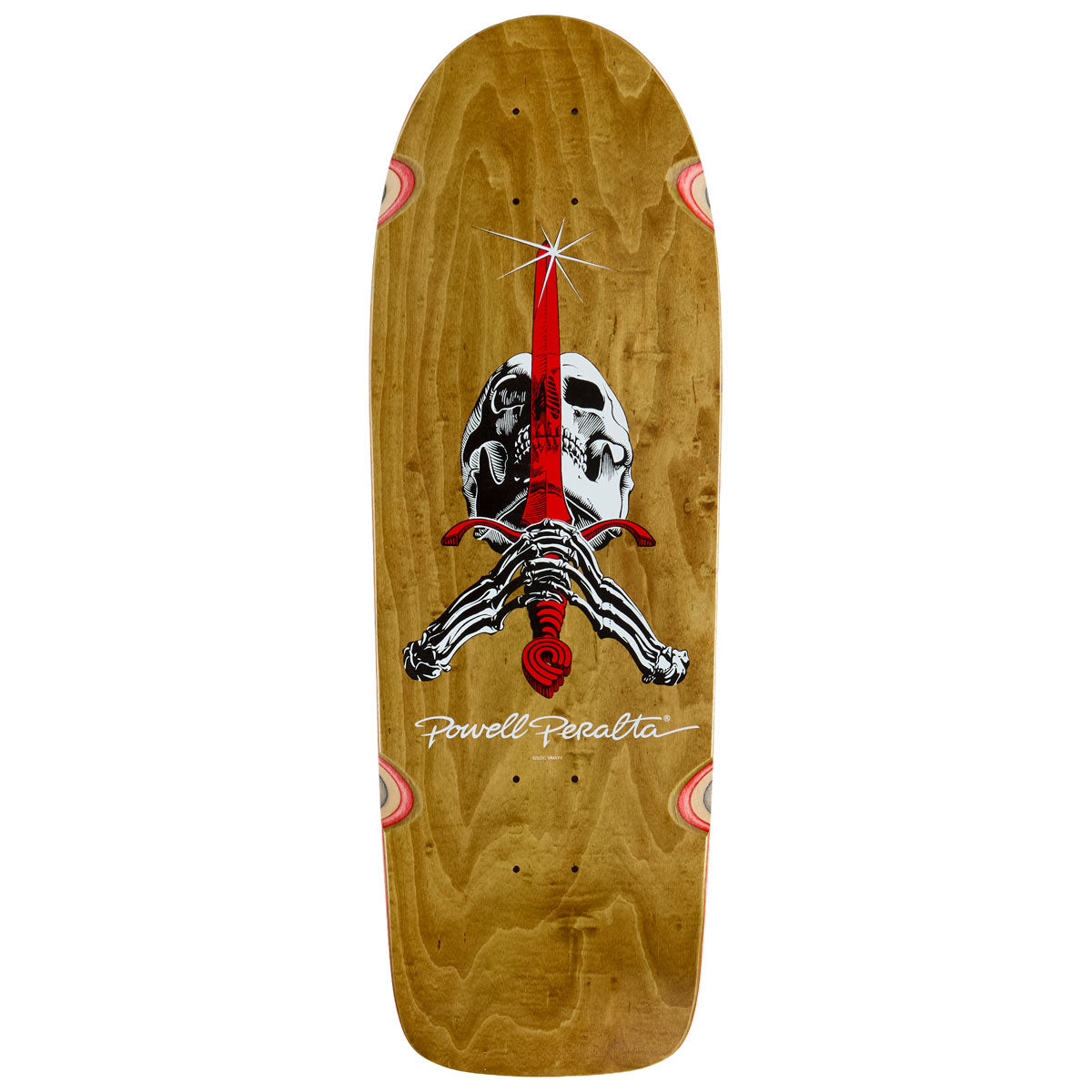 Powell-Peralta Skull and Sword 11 OG Skateboard Deck - Brown Stain - 10.00