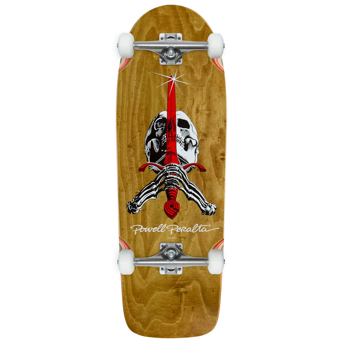 Skull and Sword 11 OG Skateboard Complete - Brown Stain - 10.00