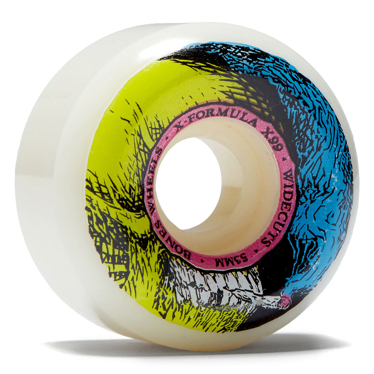 Bones X Formula Smokin Skull 99a V6 Widecut Skateboard Wheels - 53mm image 1