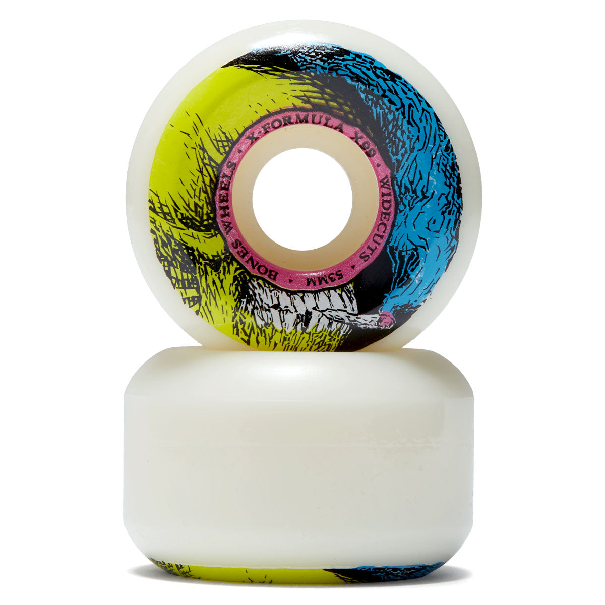 Bones X Formula Smokin Skull 99a V6 Widecut Skateboard Wheels - 53mm image 2