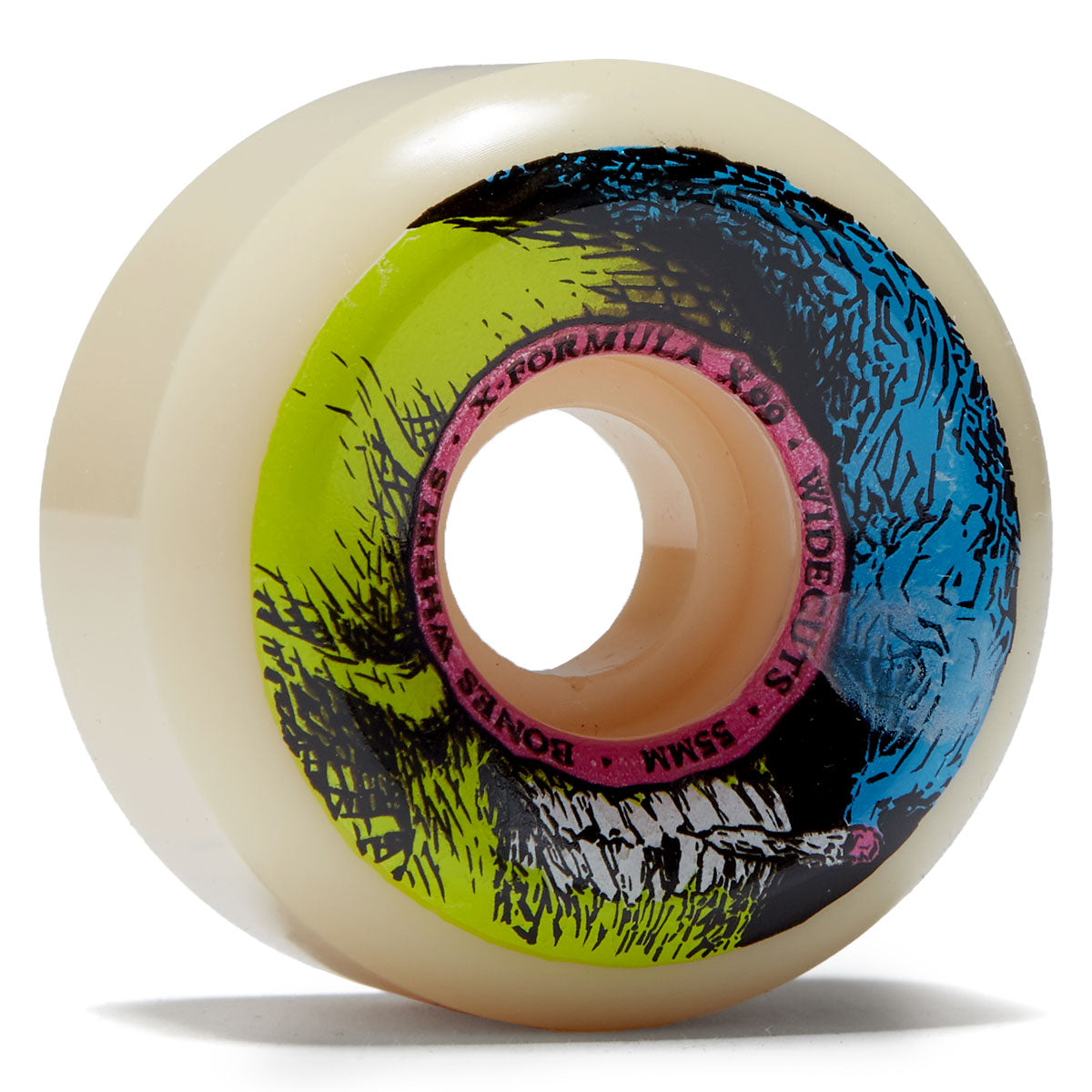 Bones X Formula Smokin Skull 99a V6 Widecut Skateboard Wheels - 55mm image 1