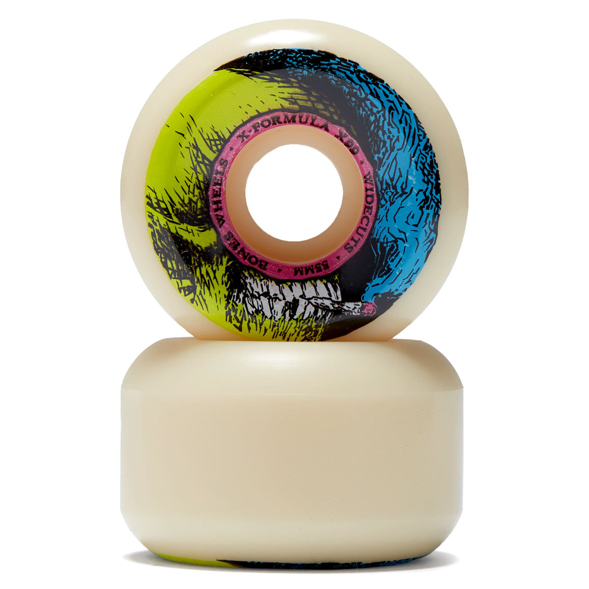 Bones X Formula Smokin Skull 99a V6 Widecut Skateboard Wheels - 55mm image 2