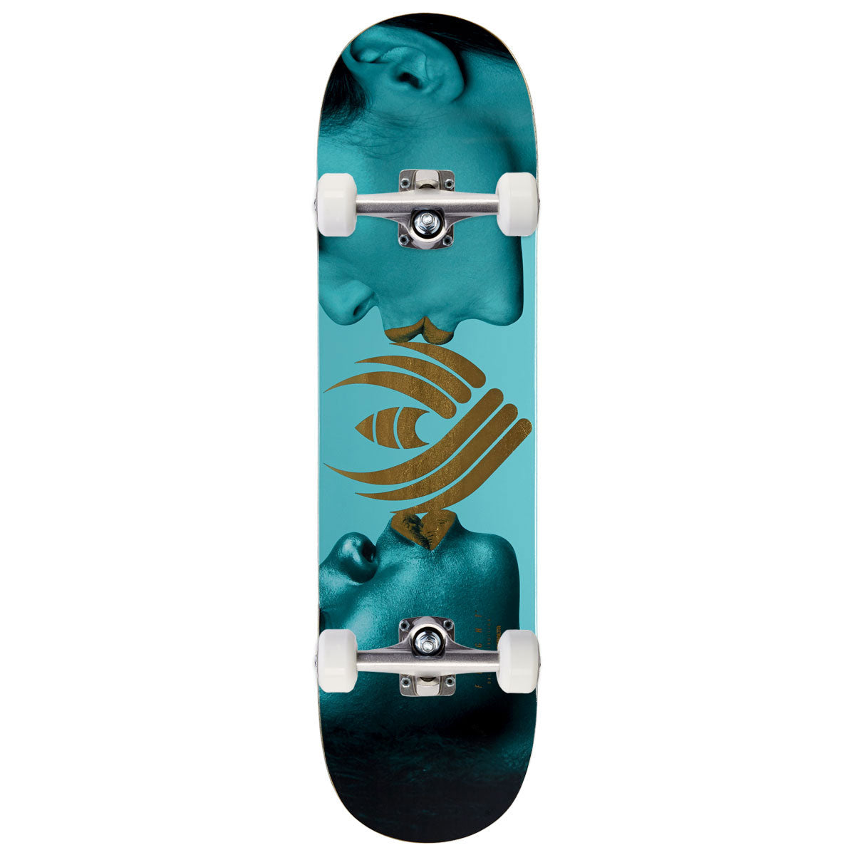 Flight Kiss Skateboard Complete - Turquoise/Gold Foil - 8.13