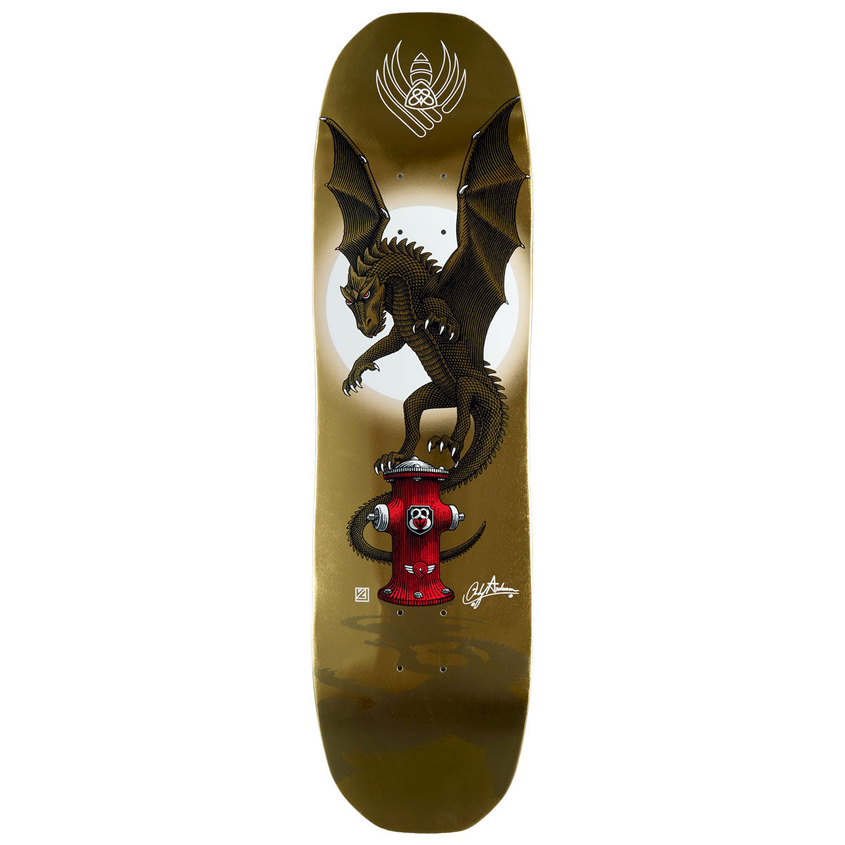 Powell-Peralta Flight Andy Anderson Hydrant Skateboard Deck - Gold Foil - 8.40