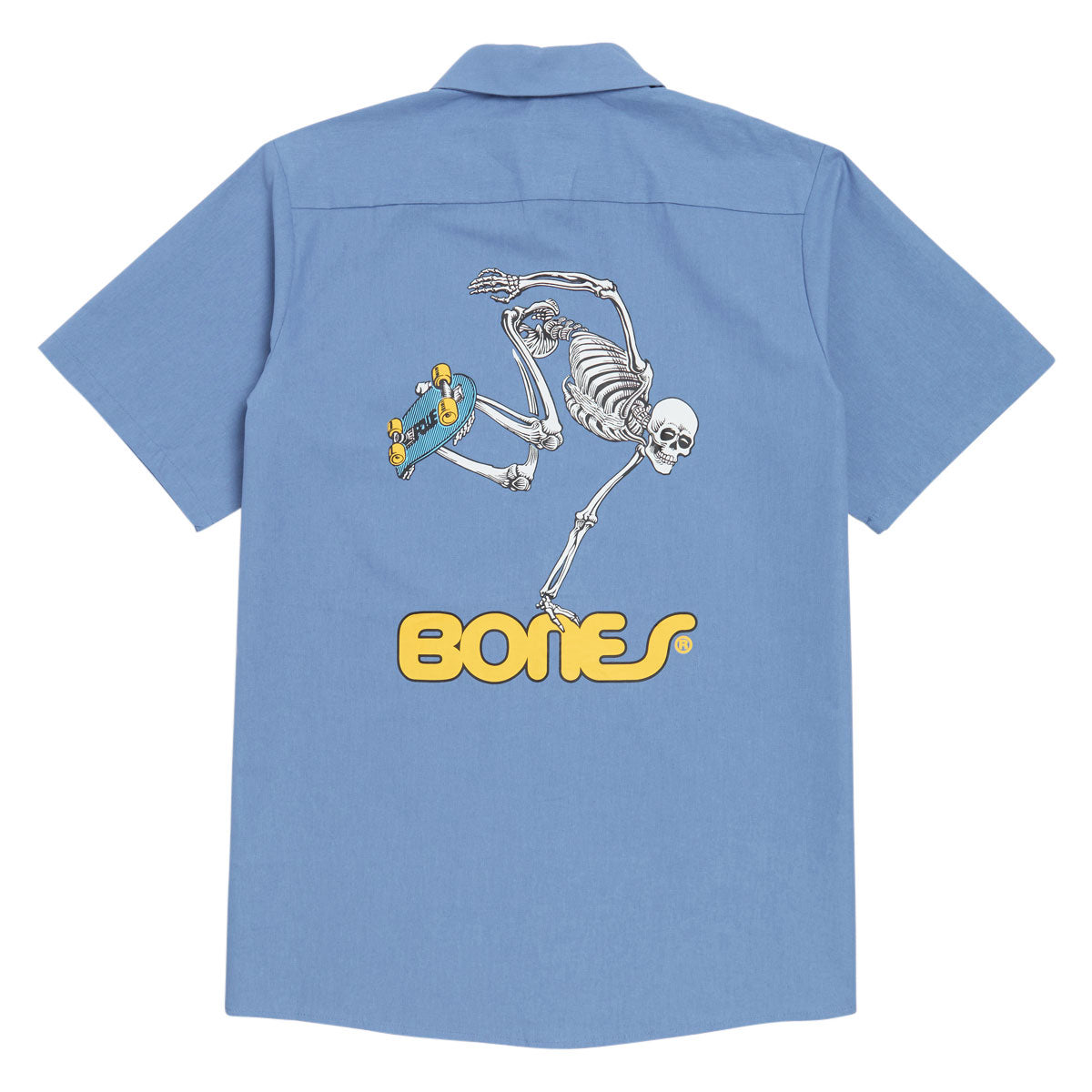 Powell-Peralta Skateboard Skeleton Work Shirt - Postal Blue image 2