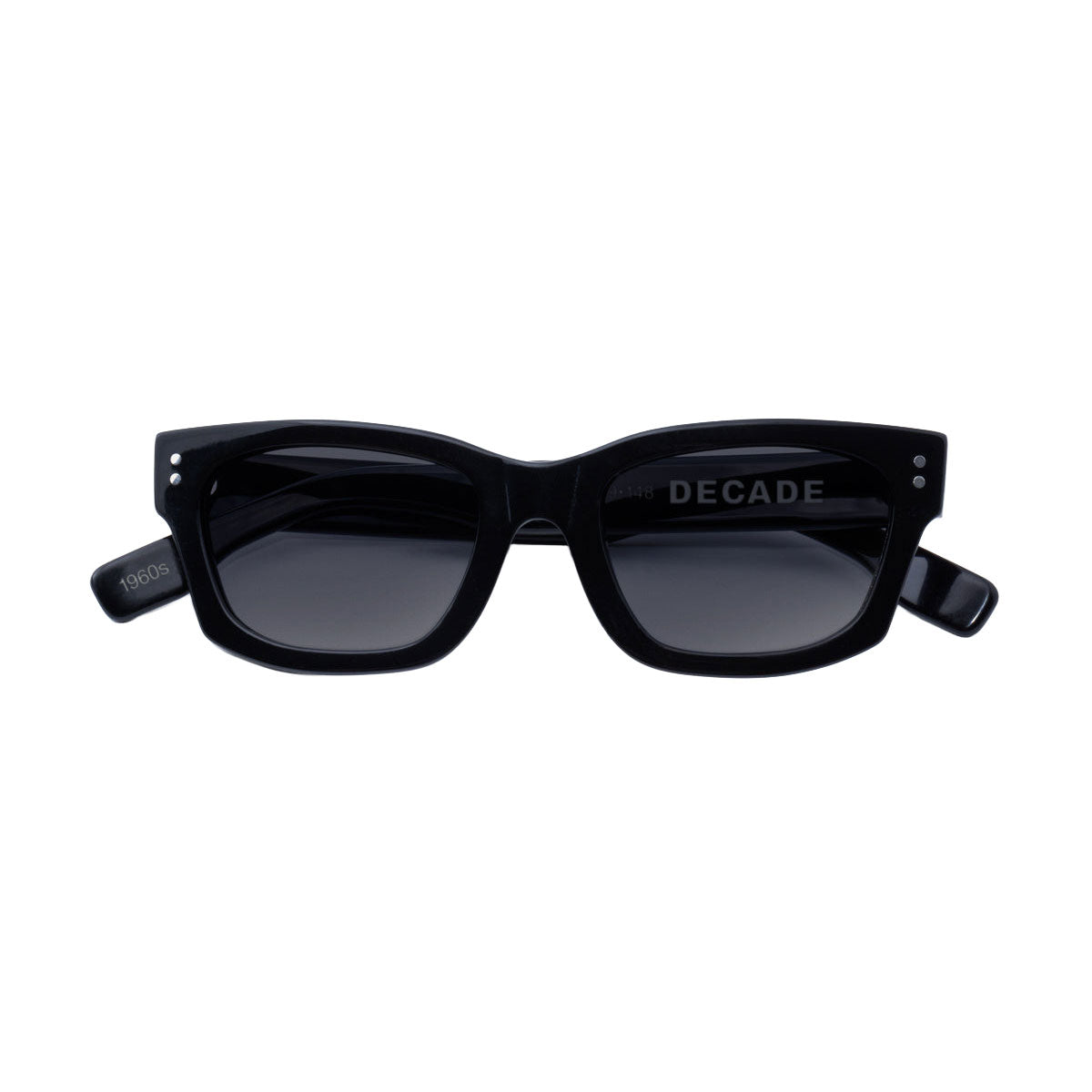 Decade Milton 60s Sunglasses - Gloss Black Acetate/Grey Tac Polarized image 4