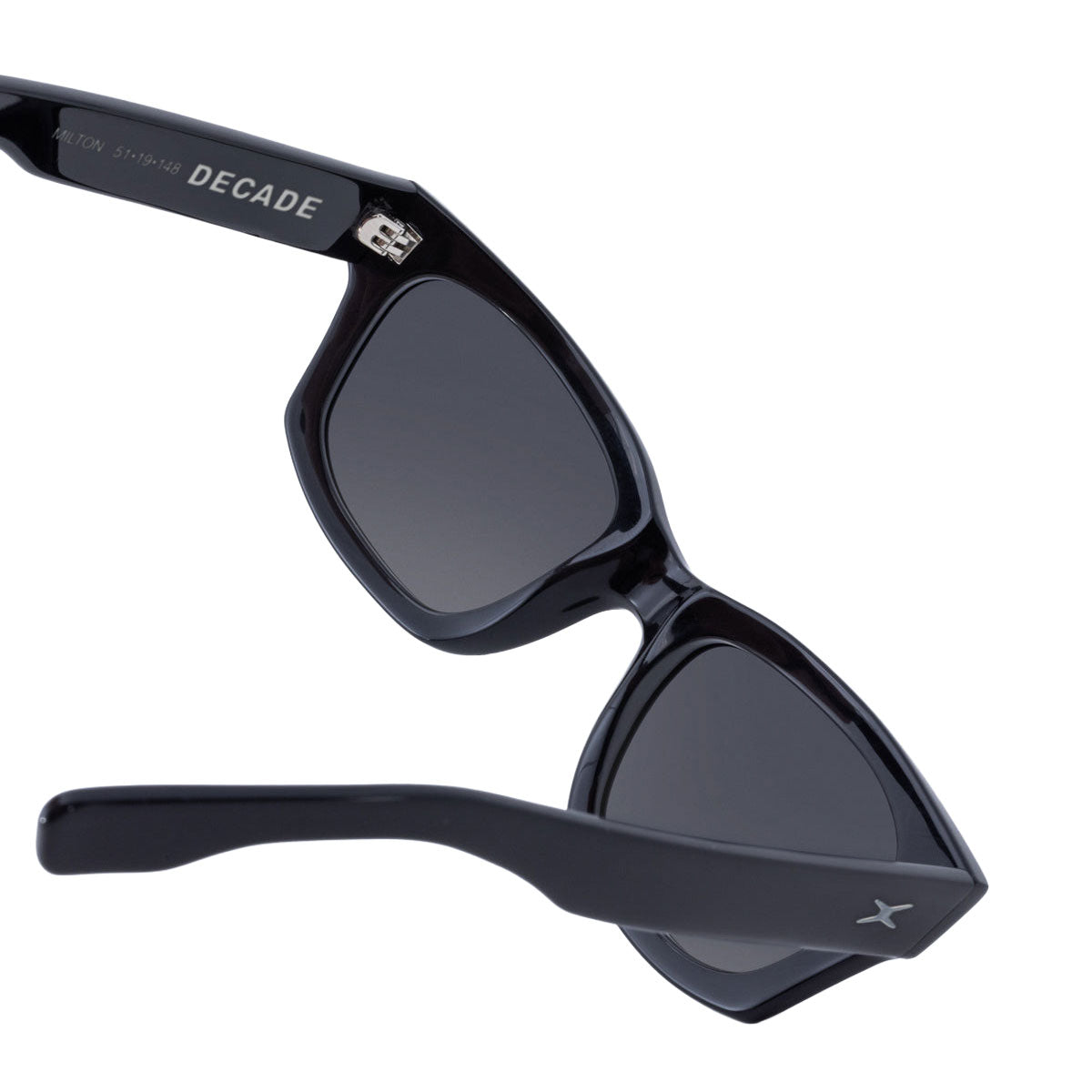 Decade Milton 60s Sunglasses - Gloss Black Acetate/Grey Tac Polarized image 5