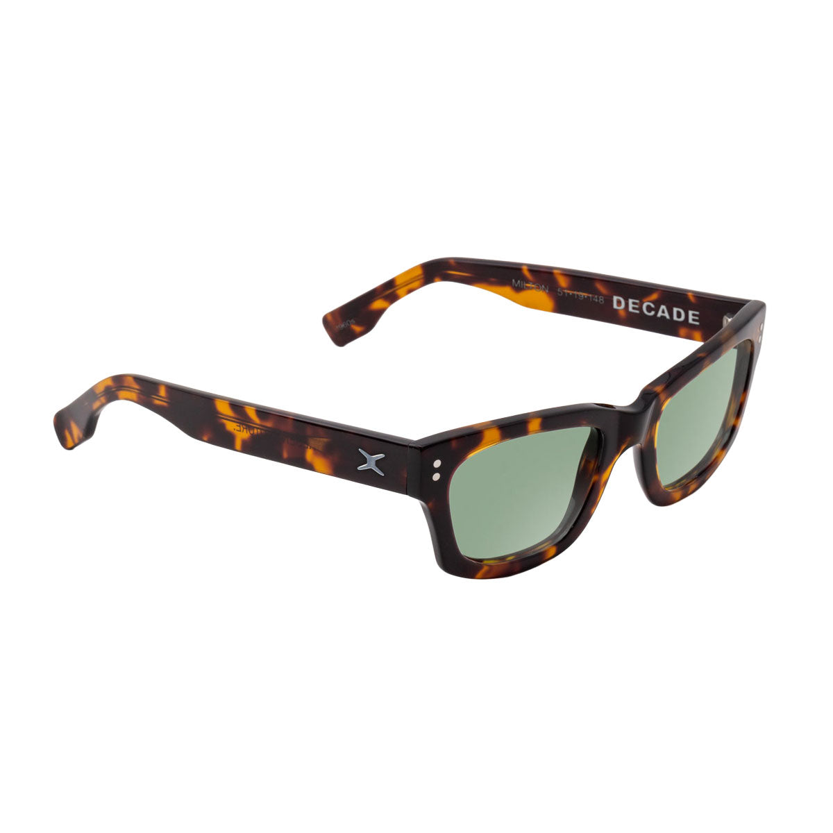 Decade Milton 60s Sunglasses - Tortoise Acetate/Green CR39 image 1