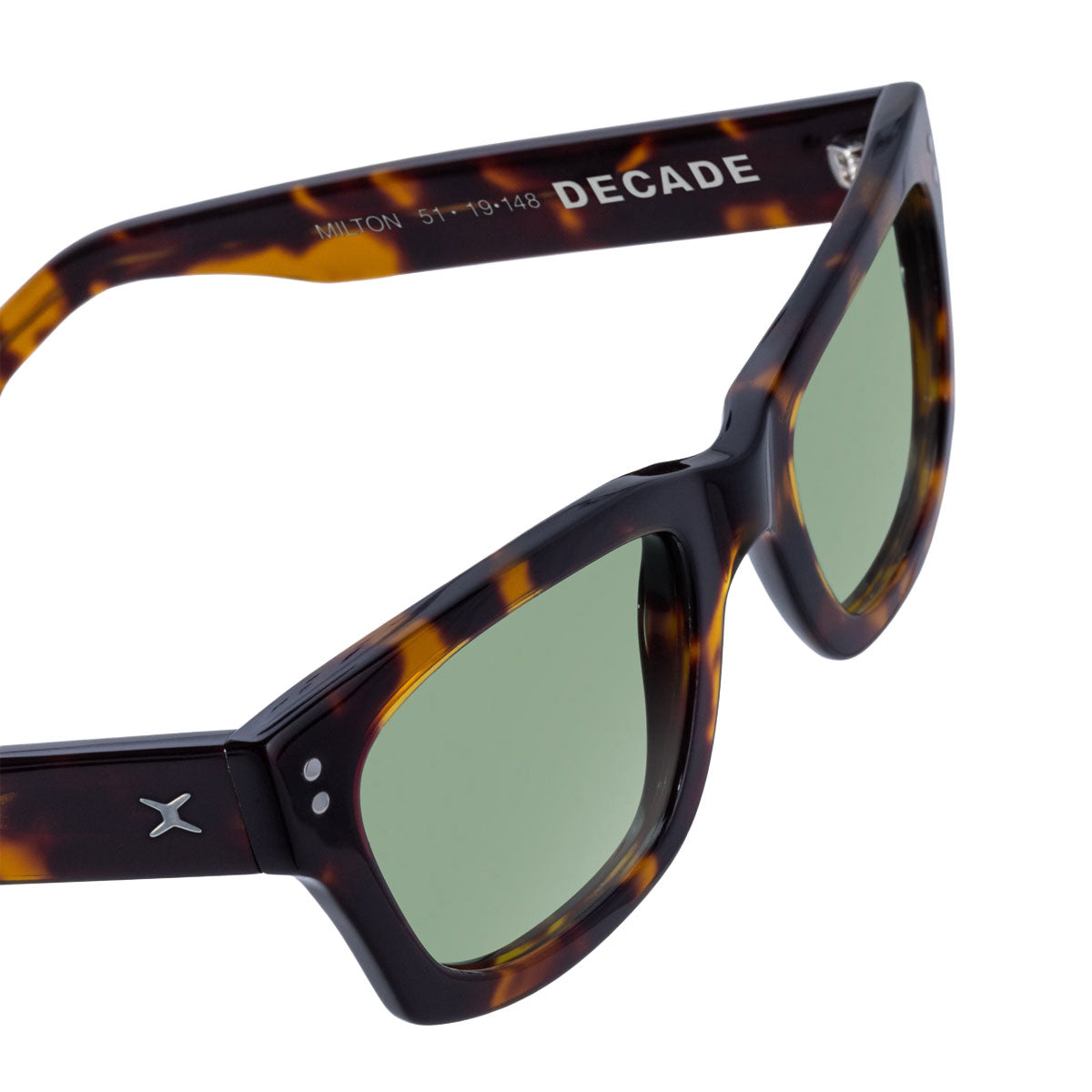 Decade Milton 60s Sunglasses - Tortoise Acetate/Green CR39 image 5