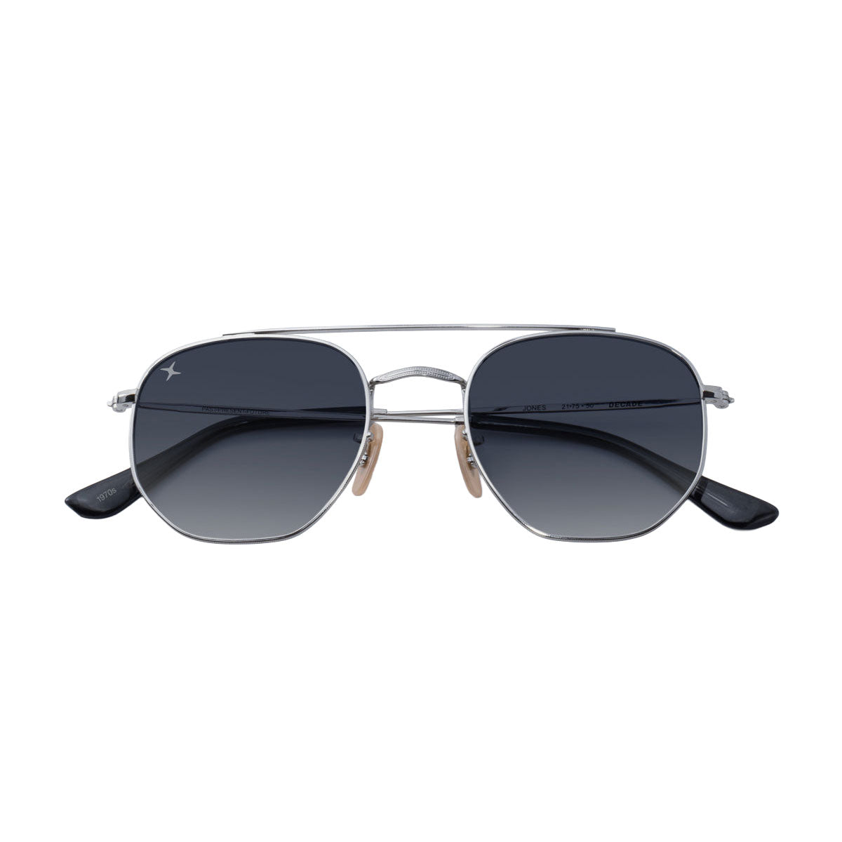 Decade Jones 70s Sunglasses - Shiny Silver Stainless Steel/Silver Revo CR39 image 4