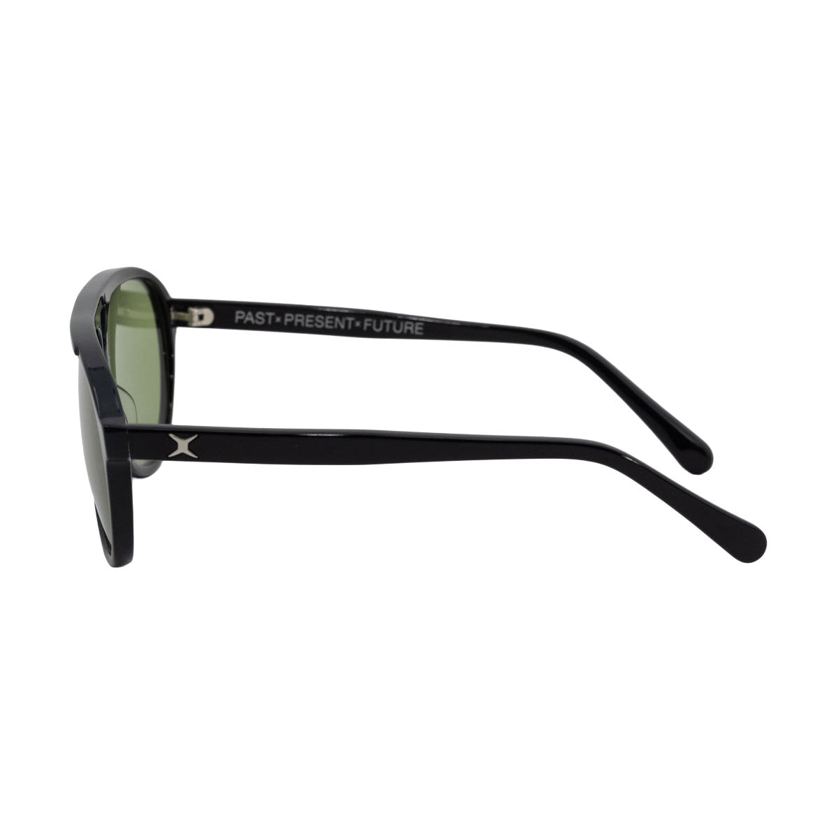 Decade Jasper 80s Sunglasses - Gloss Black Acetate/Green CR39 image 3