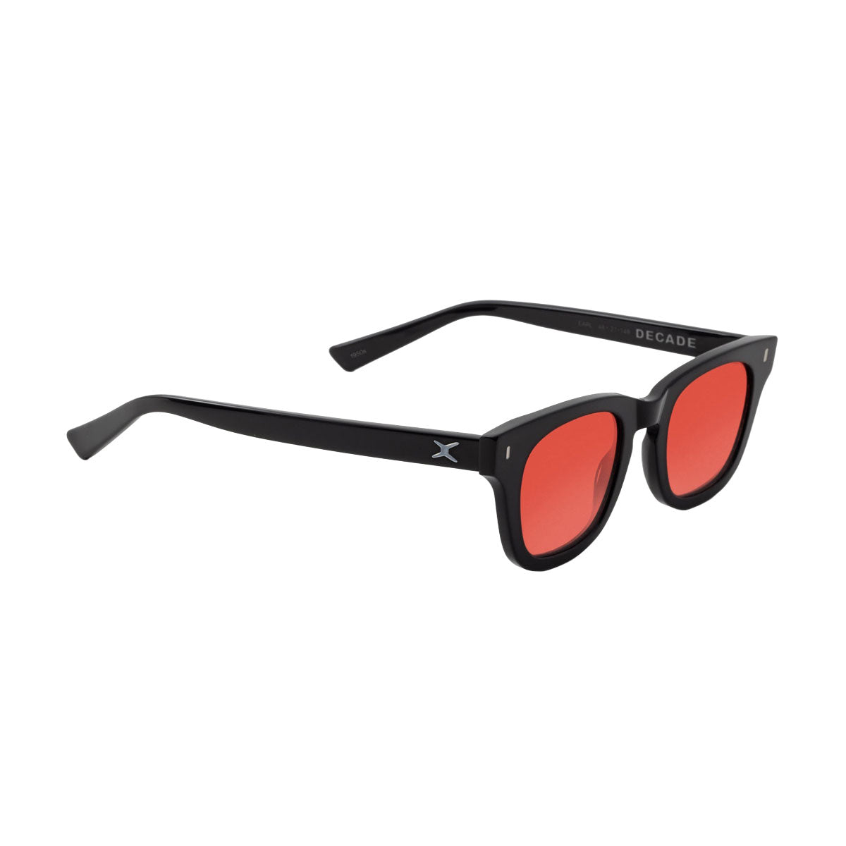 Decade Earl 50s Sunglasses - Gloss Black Acetate/Red CR39 image 1