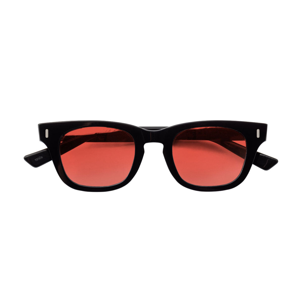 Decade Earl 50s Sunglasses - Gloss Black Acetate/Red CR39 image 3