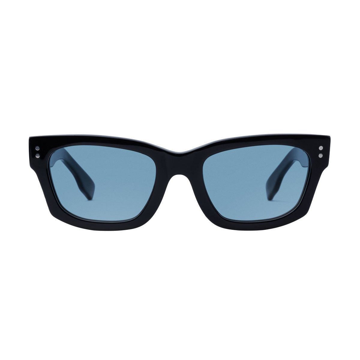 Decade Milton 60s Sunglasses - Gloss Black Acetate/Blue CR39 image 2