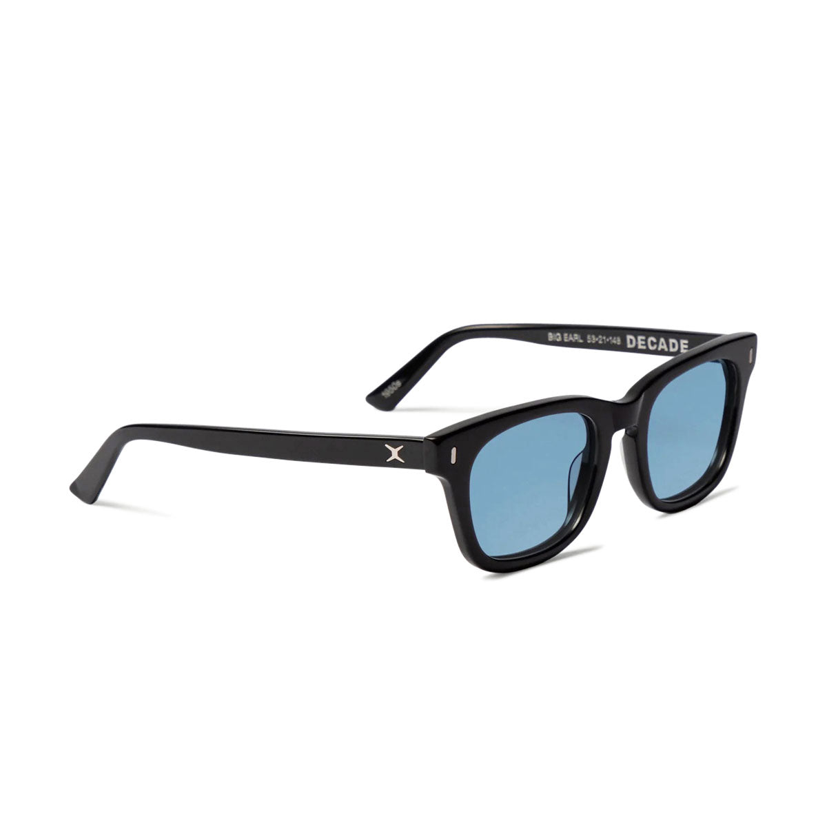 Decade Big Earl 50s Sunglasses - Gloss Black Acetate/Blue  CR-39 image 1