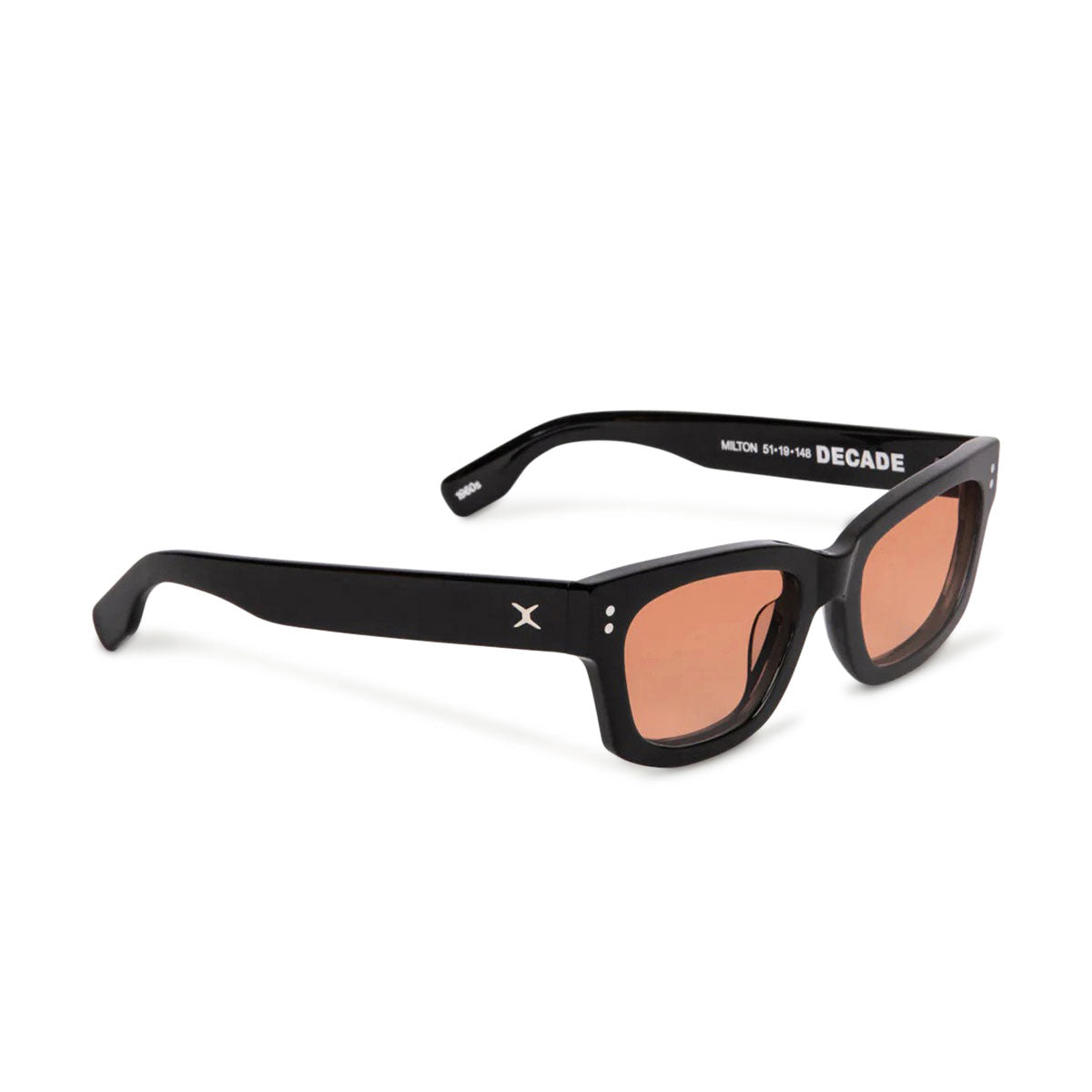 Decade Milton 60s Sunglasses - Gloss Black Acetate/Sunset CR-39 image 1