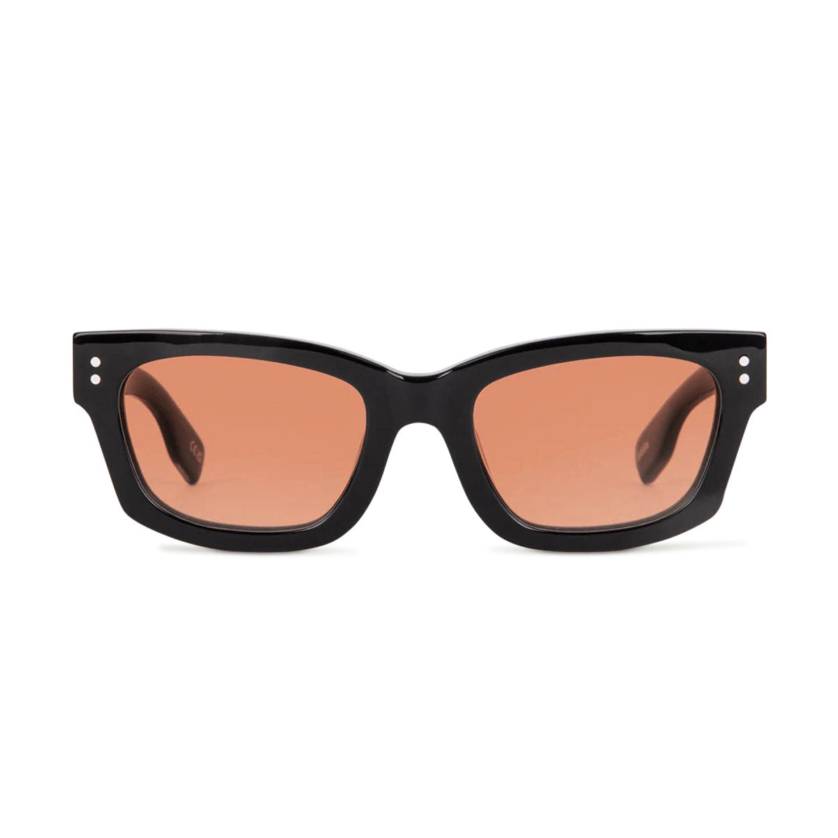 Decade Milton 60s Sunglasses - Gloss Black Acetate/Sunset CR-39 image 2