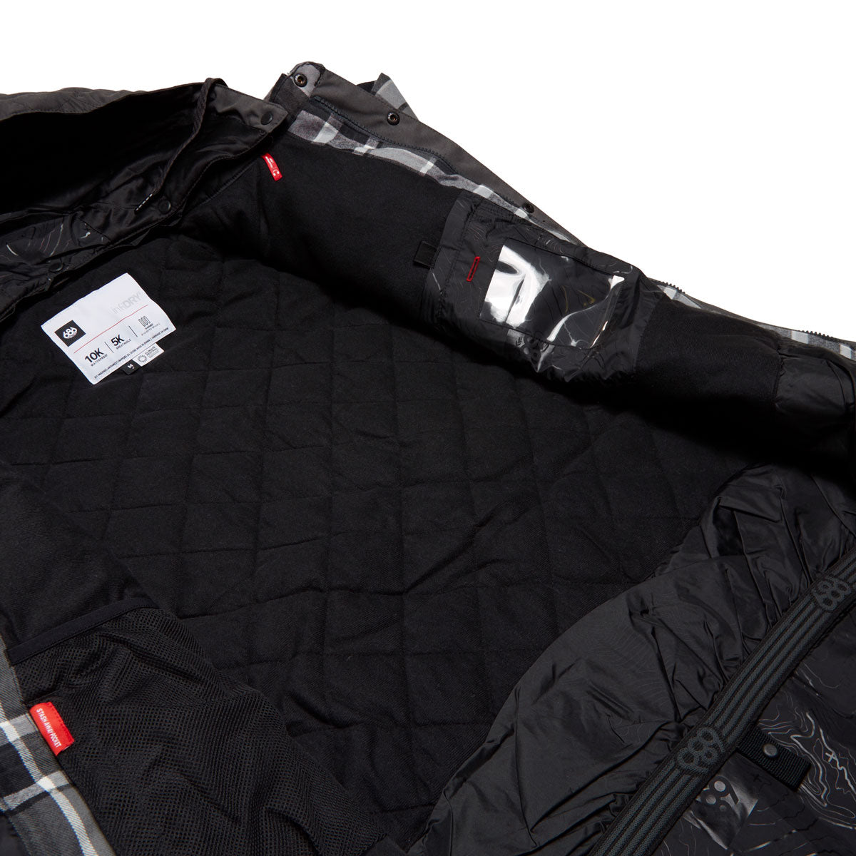 686 Woodland Insulated Snowboard Jacket - Charcoal Plaid image 3