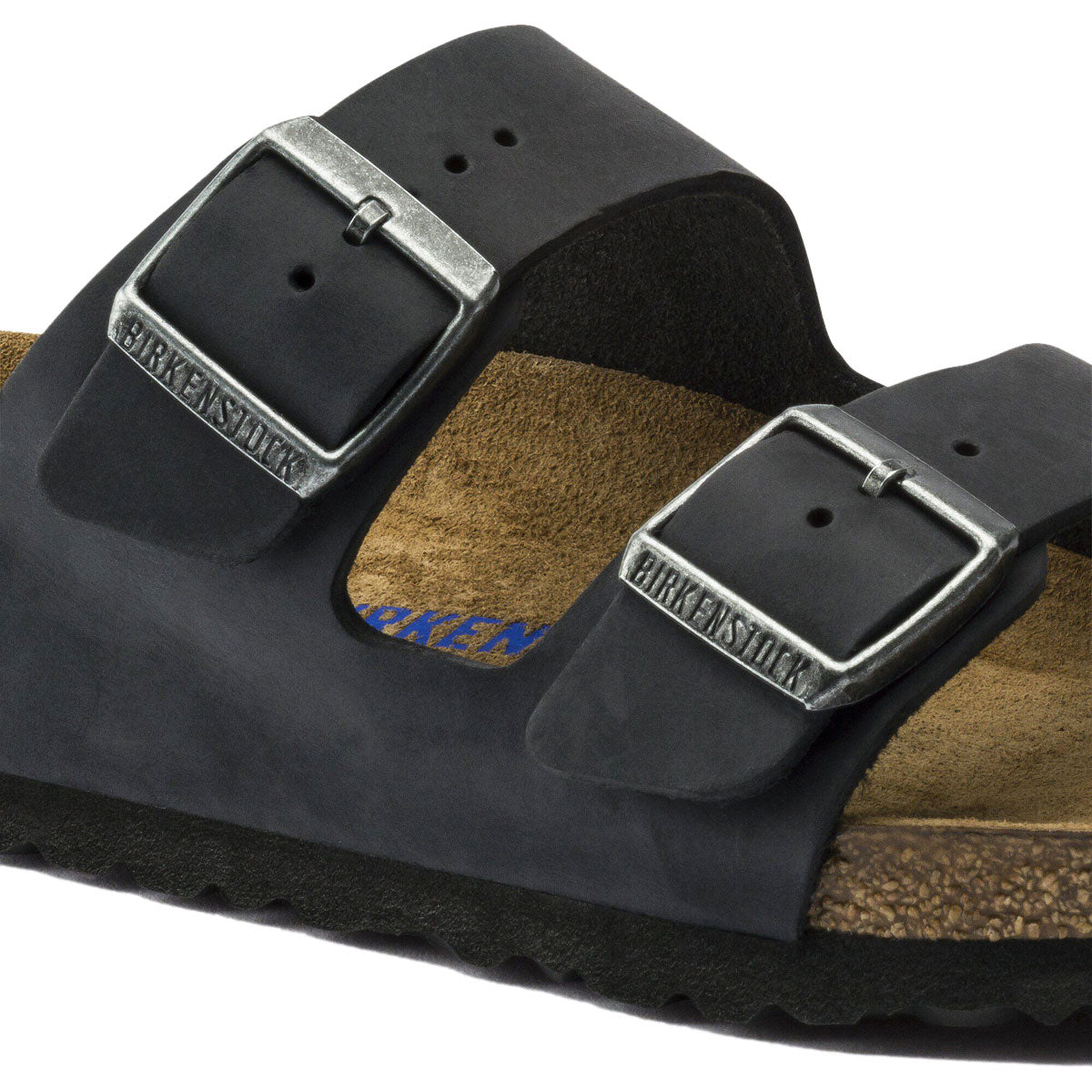 Birkenstock Arizona Soft Footbed Sandals - Black Oilded Leather image 5