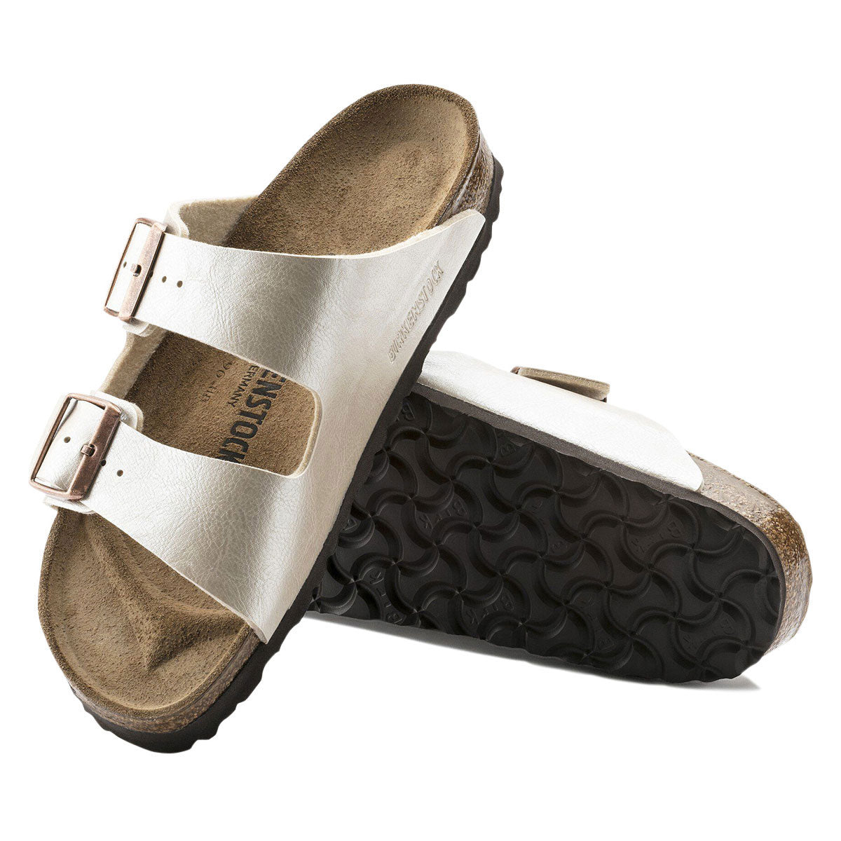 Birkenstock Womens Arizona Graceful Pearl Shoes - White Birko-Flor image 4