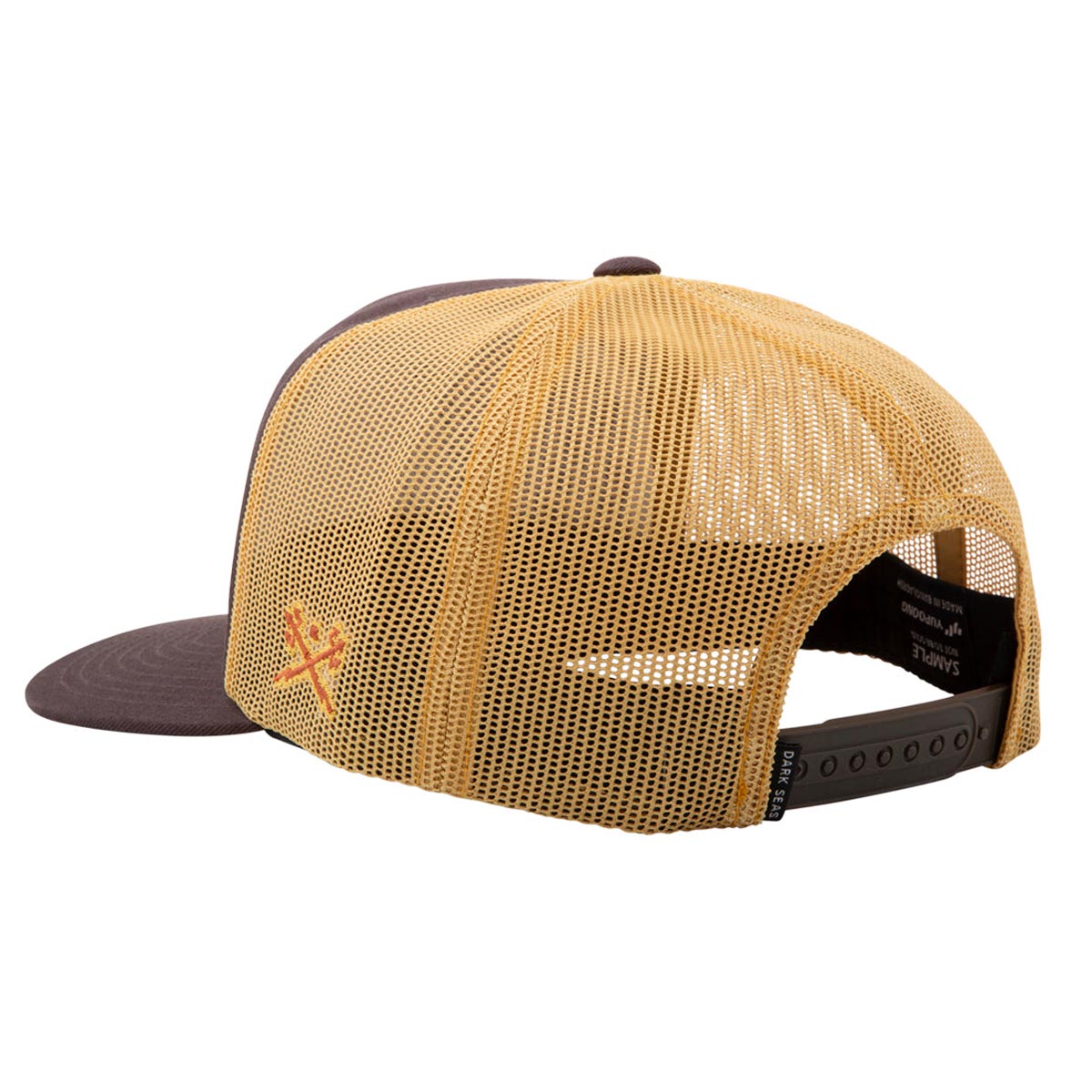 Dark Seas Nav Trucker Hat - Brown/gold image 2