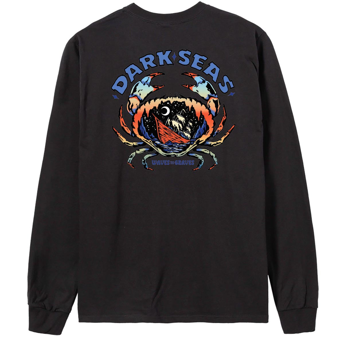 Dark Seas Outer Reef Long Sleeve T-Shirt - Black image 1