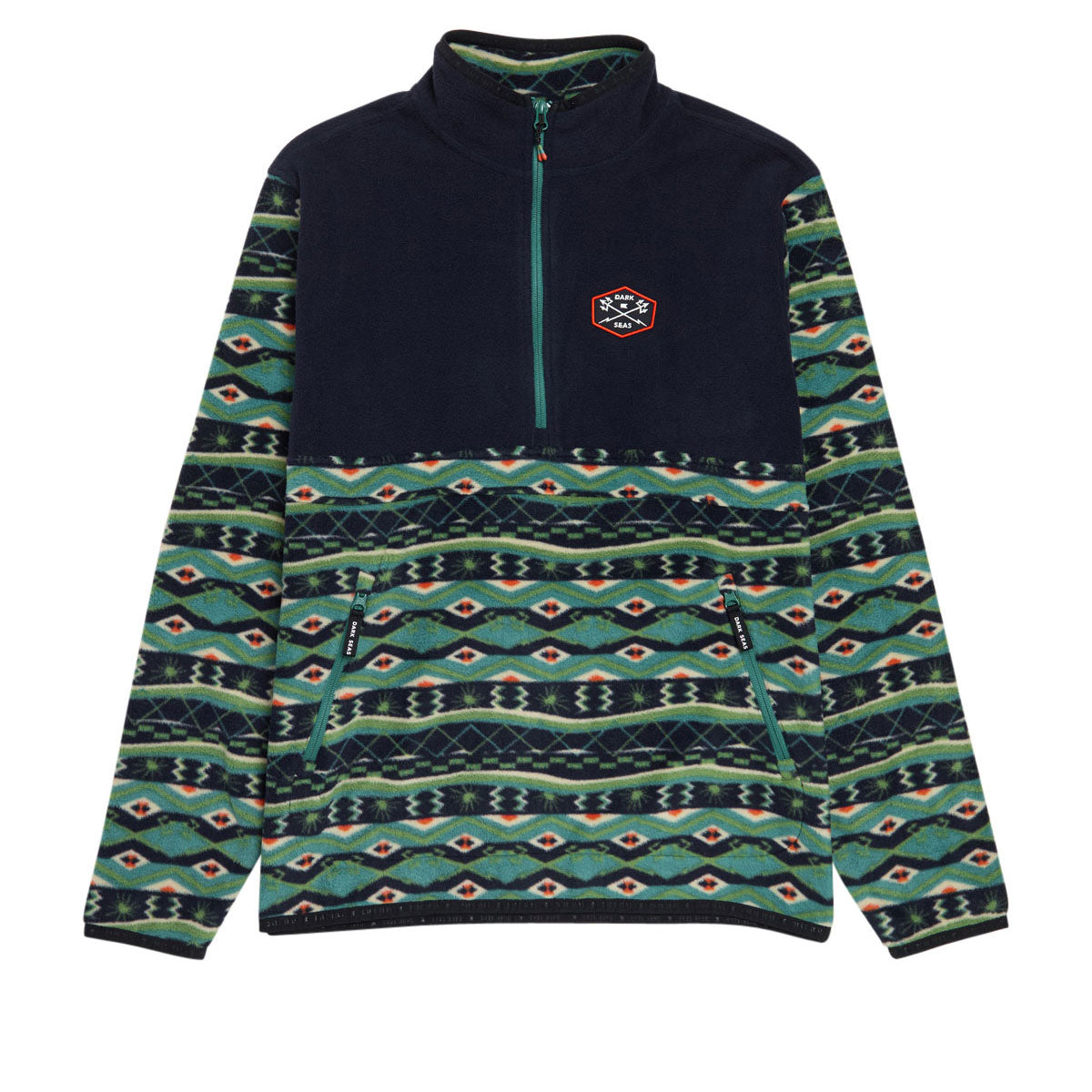 Dark Seas Walter Fleece Sweatshirt - Navy/Teal image 1