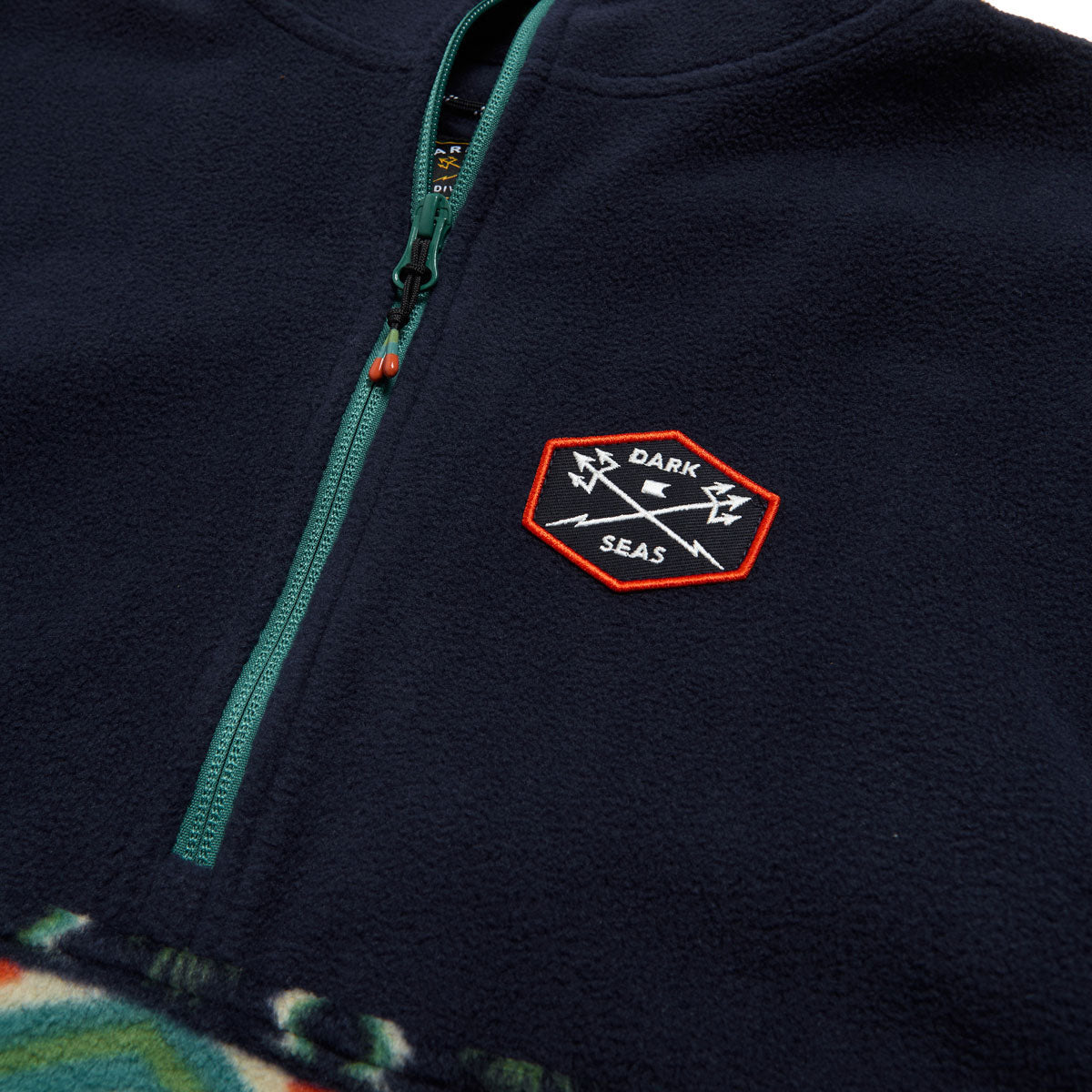 Dark Seas Walter Fleece Sweatshirt - Navy/Teal image 3