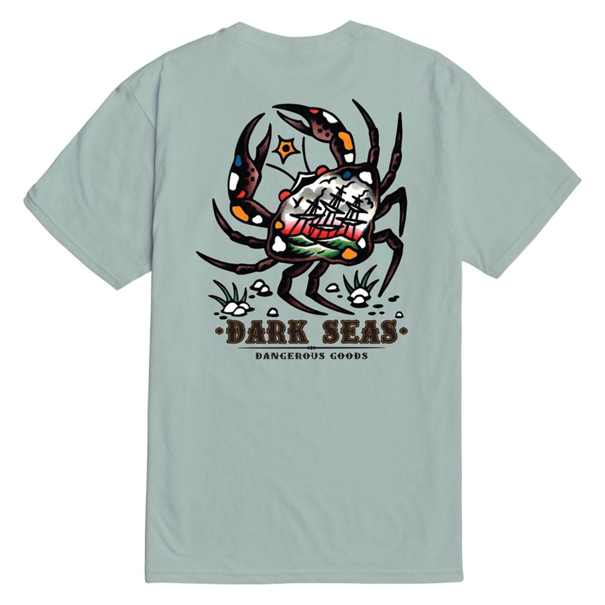 Dark Seas Crab King Premium T-Shirt - Dusty Blue image 1